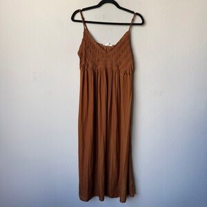 Grade & Gather Brown Midi Slip Dress Size M